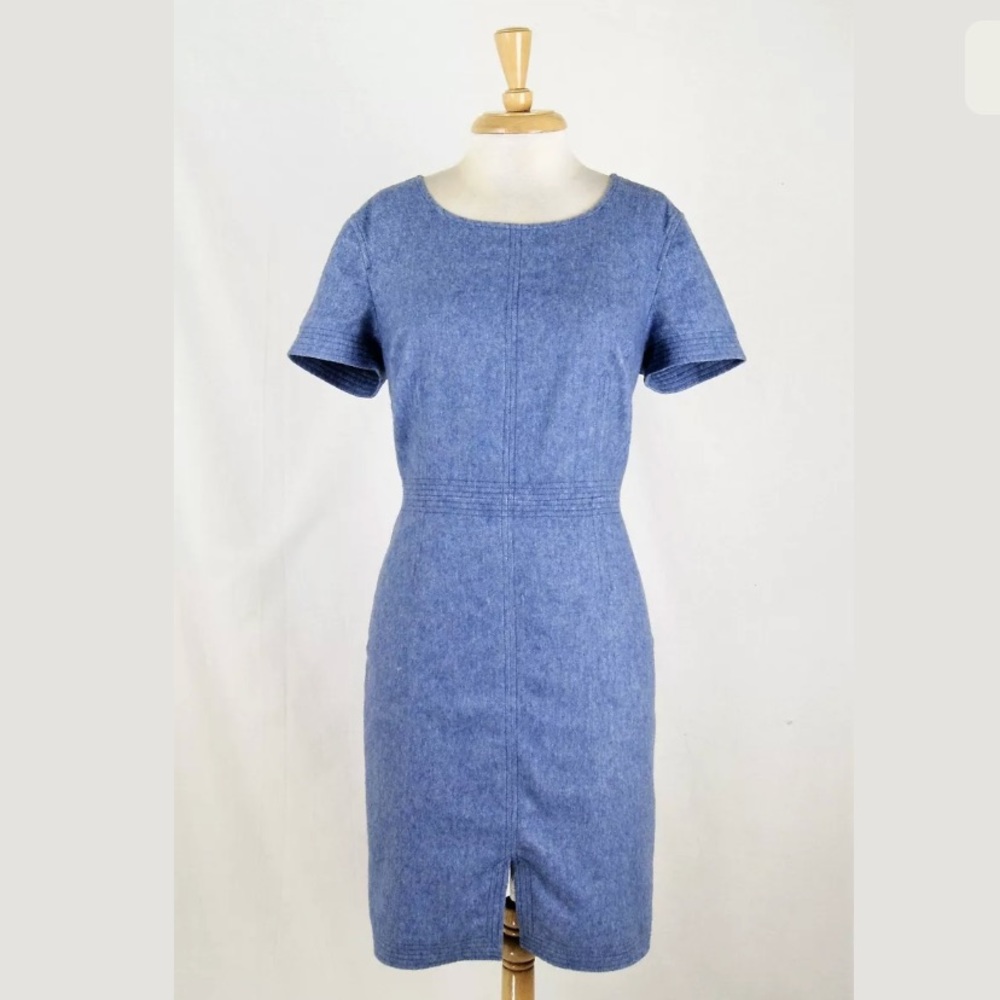 Banana Republic Seamed Wool Flannel Sheath Dress